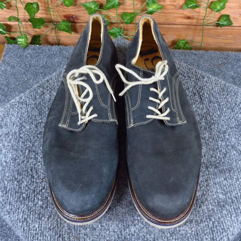 1901 M23209‎ Mens Derby Shoes Size 11.5 Casual Business Navy Blue Nubuck Leather